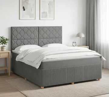vidaXL Boxspring krevet s madracem Tamnosiva 180 x 200 cm Tkanina - Venlo