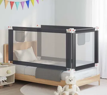 vidaXL Sigurnosna ograda za dječji krevet tamnosiva 160x25 cm tkanina - Venlo