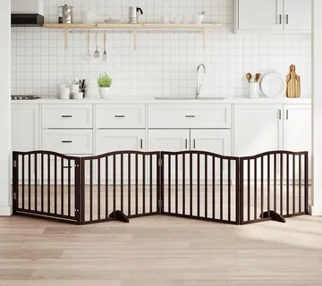 vidaXL Vrata za pse s vratašcima 4 panela sklopiva 320 cm drvo topole - Venlo