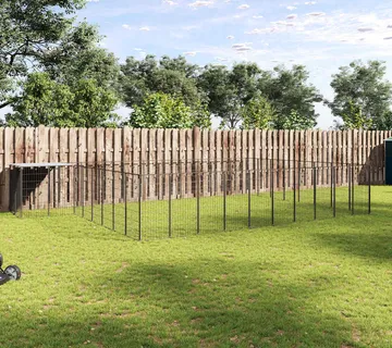 vidaXL Kavez za pse crni 25,41 m² čelični - Venlo