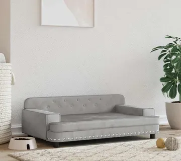 vidaXL Krevet za pse svjetlosivi 90 x 53 x 30 cm baršunasti - Venlo