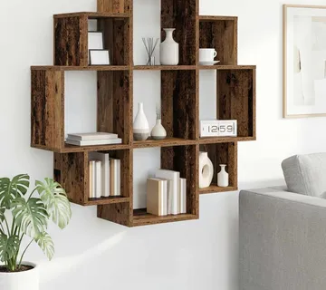 vidaXL Polica na zidu Staro drvo 90 x 25 x 90 cm Konstruirano drvo - Venlo