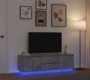 vidaXL TV ormarić s LED svjetlima siva boja betona 160,5x41x50 cm - Venlo