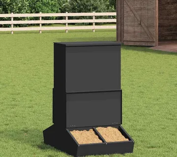 vidaXL Hranilica za svinje Crna 82 x 51 x 91,5 cm 20 kg - Venlo