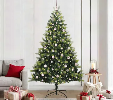 vidaXL Umjetno savitljivo božićno drvce s 300 LED dioda Zelena 210 cm - Venlo
