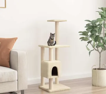vidaXL Penjalica za mačke sa stupovima za grebanje krem 104 cm - Venlo