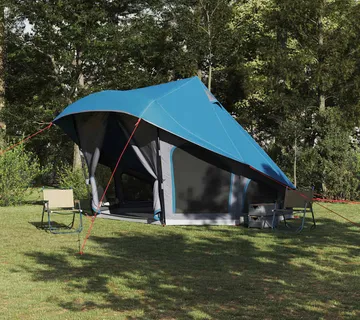 vidaXL Tipi šator s krovom s pohranom Plava 508 x 470 x 300 cm taft - Venlo
