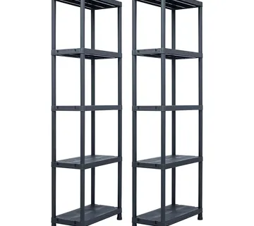 vidaXL Stalci za pohranu 2 kom crni 125 kg 60 x 30 x 180 cm plastični - Venlo