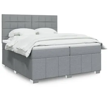 vidaXL Krevet s oprugama i madracem svjetlosivi 200 x 200cm od tkanine - Venlo