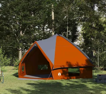 vidaXL Teepee šator za 10 osoba 10 osoba Siva i narančasta - Venlo
