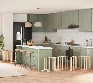 vidaXL Vrata za pse s vratašcima 15 panela sklopiva 750 cm drvo topole - Venlo