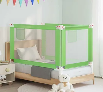vidaXL Sigurnosna ograda za dječji krevet zelena 140 x 25 cm tkanina - Venlo