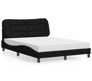 vidaXL Krevet s madracem Hvar crni 140 x 190 cm od tkanine - Venlo