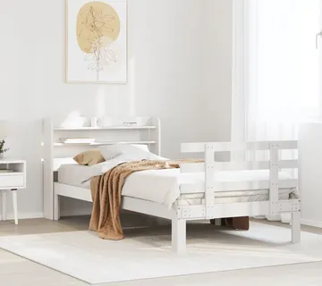 vidaXL Okvir kreveta s uzglavljem bez madraca bijeli 100x200 cm - Venlo