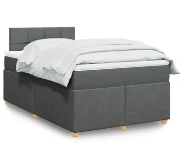 vidaXL Krevet s oprugama i madracem tamnosivi 120 x 200 cm od tkanine - Venlo