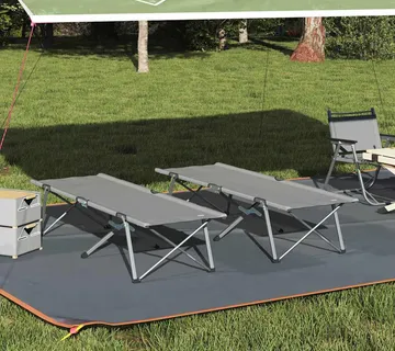 vidaXL Sklopivi kamperski krevet 2 kom. Siva 194 x 62,5 x 42,5 cm - Venlo