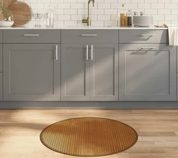 vidaXL Okrugli tepih smeđi 80 cm od bambusa - Venlo