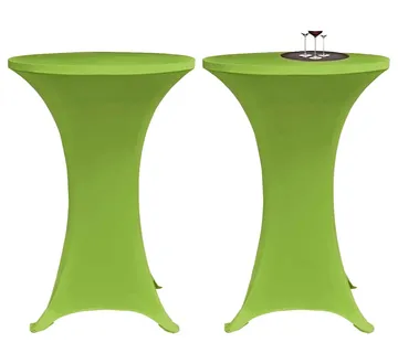 vidaXL Rastezljivi Stolnjak 2 kom 80 cm Zelena boja - Venlo