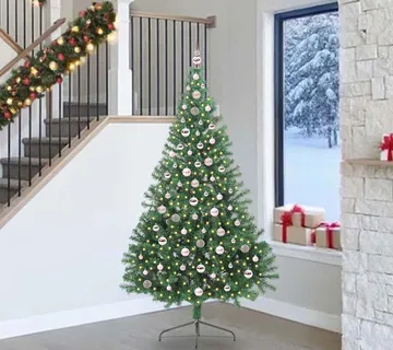 vidaXL Umjetno predsvijetljeno božićno drvce Zelena 240 cm PVC - Venlo