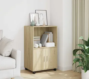 vidaXL Ormarić s kotačima boja hrasta 55x40x91 cm konstruirano drvo - Venlo