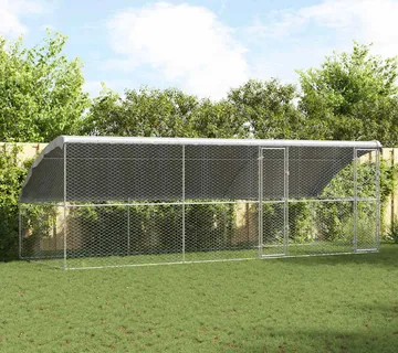 vidaXL Kućica za pse 3 kom. Srebrno 6 x 2 x 2 m Pocinčani čelik - Venlo