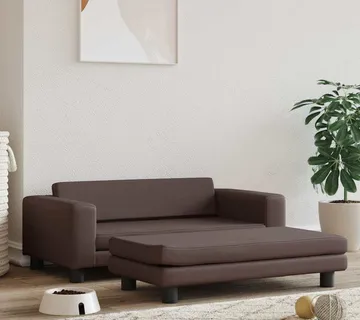 vidaXL Krevet za pse s produžetkom smeđi 100 x 50 x 30 cm umjetna koža - Venlo