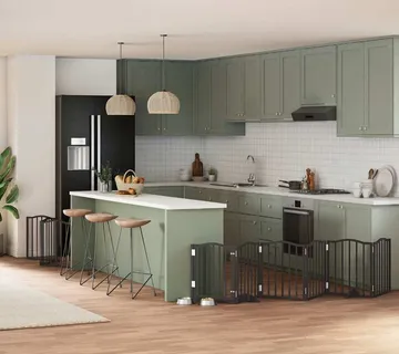 vidaXL Vrata za pse s vratašcima 9 panela sklopiva 450 cm drvo topole - Venlo