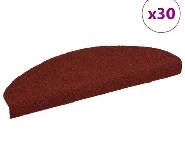 vidaXL Prostirke za stepenice, samoljepljive, 30 kom, 65x21x4 cm, bordo crvene, poluokrugle, velike - Venlo