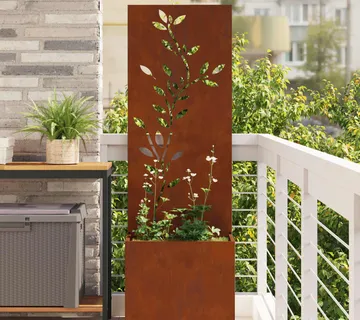 vidaXL Privatnost u vrtu Cvjetni Rđa 50 x 32 x 150 cm Otporni čelik - Venlo