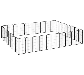 vidaXL Ograda za pse s 36 panela crna 50 x 100 cm čelik obložen prahom - Venlo