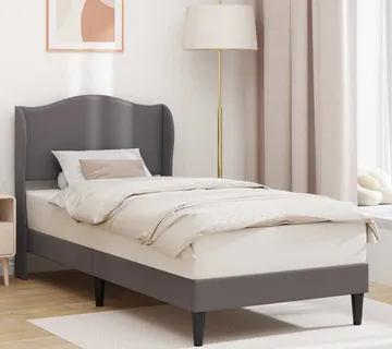 vidaXL Krevetna konstrukcija Siva 90 x 200 cm Umjetna koža - Venlo