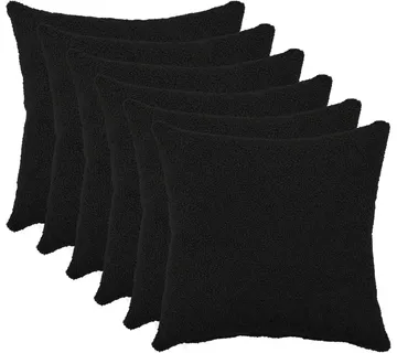 vidaXL Presvlaka za jastuk 6 pcs HEERLEN Crna 30 x 30 cm Bouclé - Venlo