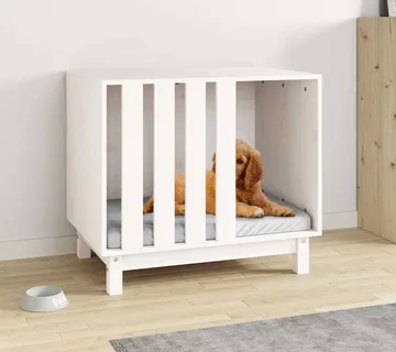 vidaXL Kućica za pse bijela 70 x 50 x 62 cm od masivne borovine - Venlo