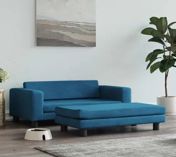 vidaXL Krevet za pse s produžetkom plavi 100 x 50 x 30 cm baršunasti - Venlo