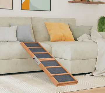 vidaXL Rampa za pse siva 120 x 30 cm od masivne jelovine - Venlo