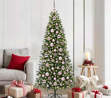 vidaXL Set Božićnih Ukrasnih Kuglica 120 kom. 300 LED lampica Ø 6 cm - Venlo