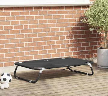 vidaXL Krevet za psa 90 x 55 x 18 cm Čelik Crna - Venlo