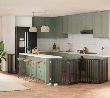 vidaXL Vrata za pse s vratašcima 6 panela sklopiva 480 cm drvo topole - Venlo
