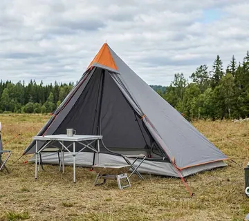 vidaXL Šator za planinarenje 222 x 85 x 125 cm Siva i narančasta - Venlo