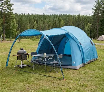 vidaXL Tunelski šator 370 x 275 x 210 cm Plava Poliester i čelik - Venlo