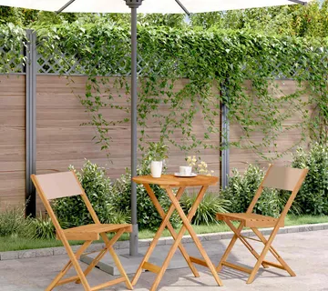 vidaXL 3-dijelni bistro set od tkanine i masivnog drva smeđesivi - Venlo
