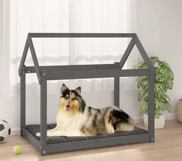 vidaXL Krevet za pse sivi 101x70x90 cm od masivne borovine - Venlo