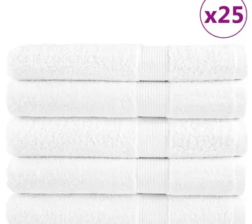 vidaXL Ručnici SOLUND 25 kom bijeli 100 x 200 cm 600 gsm - Venlo