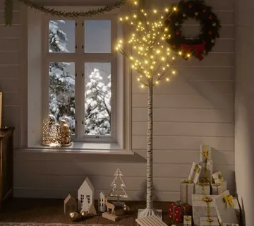 vidaXL Božićno drvce 200 LED žarulja 1,8 m tople bijele izgled vrbe - Venlo