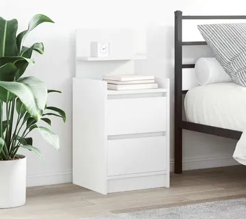 vidaXL Noćni ormarići s 2 ladice 2 kom bijeli 38x34x80 cm - Venlo