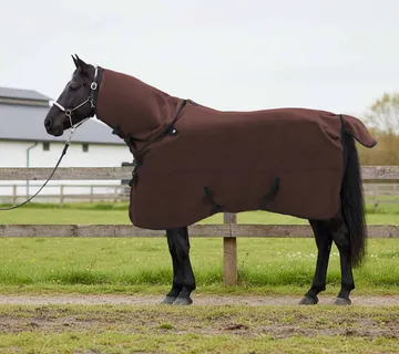vidaXL Pokrivač za konje Puni tamnosmeđi 155 cm Poliester Fleece - Venlo