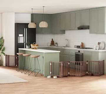 vidaXL Vrata za pse s vratašcima 9 panela sklopiva 450 cm drvo topole - Venlo