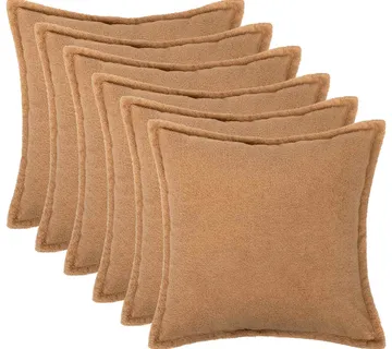 vidaXL Presvlaka za jastuk 6 pcs HOUTEN Bež 55 x 55 cm Bouclé - Venlo