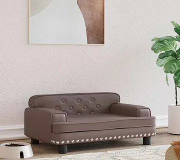 vidaXL Krevet za pse smeđi 70 x 45 x 30 cm umjetne kože - Venlo