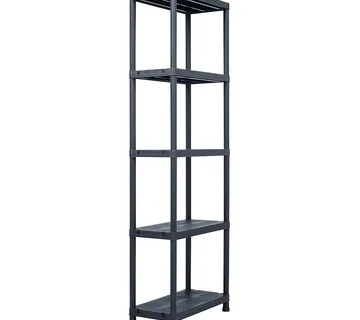 vidaXL Stalak za pohranu crni 125 kg 60 x 30 x 180 cm plastični - Venlo